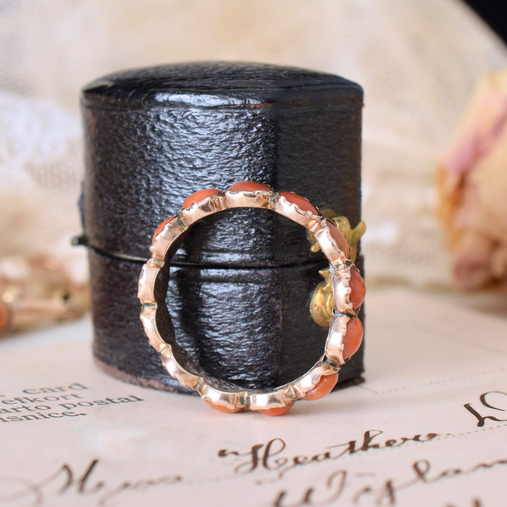 Antique Georgian Coral Full Hoop Ring Circa 1810