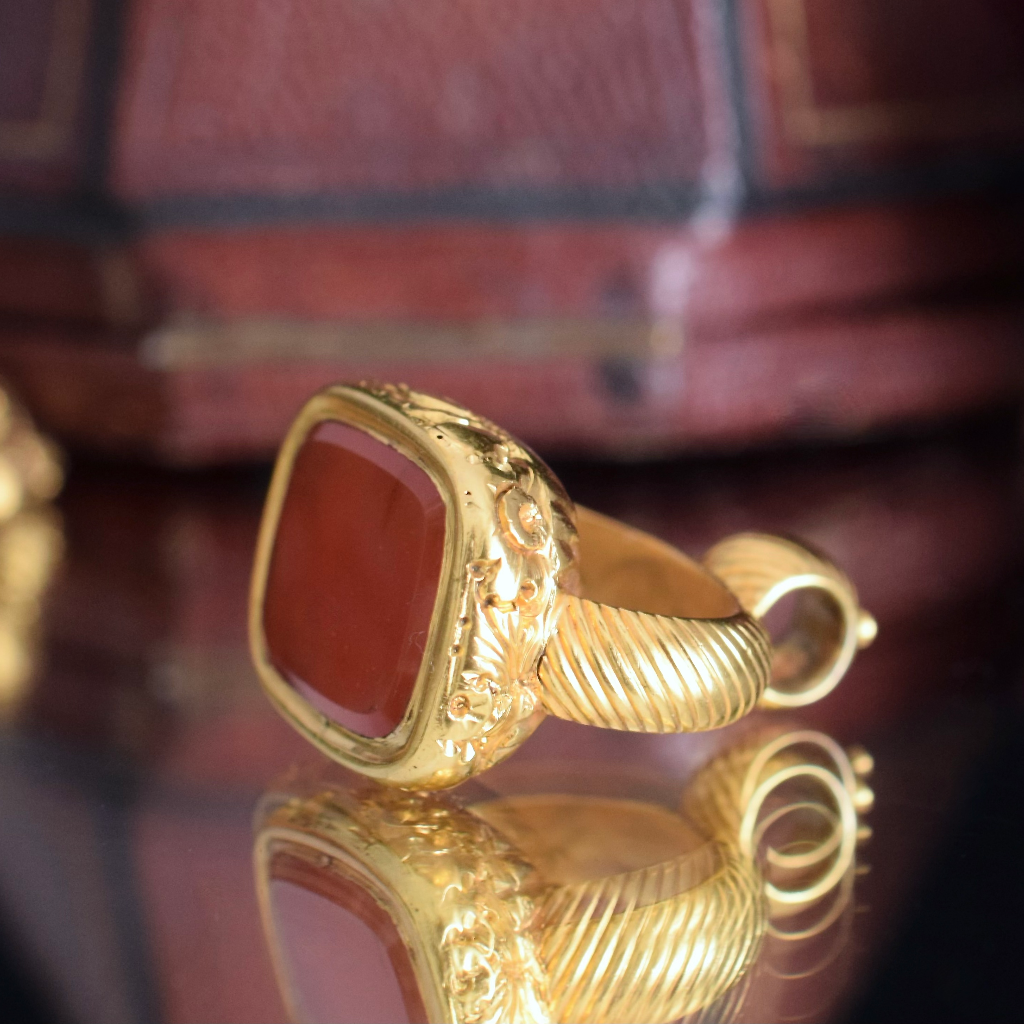 Georgian **Gold Cased** Carnelian Seal Fob Circa 1830