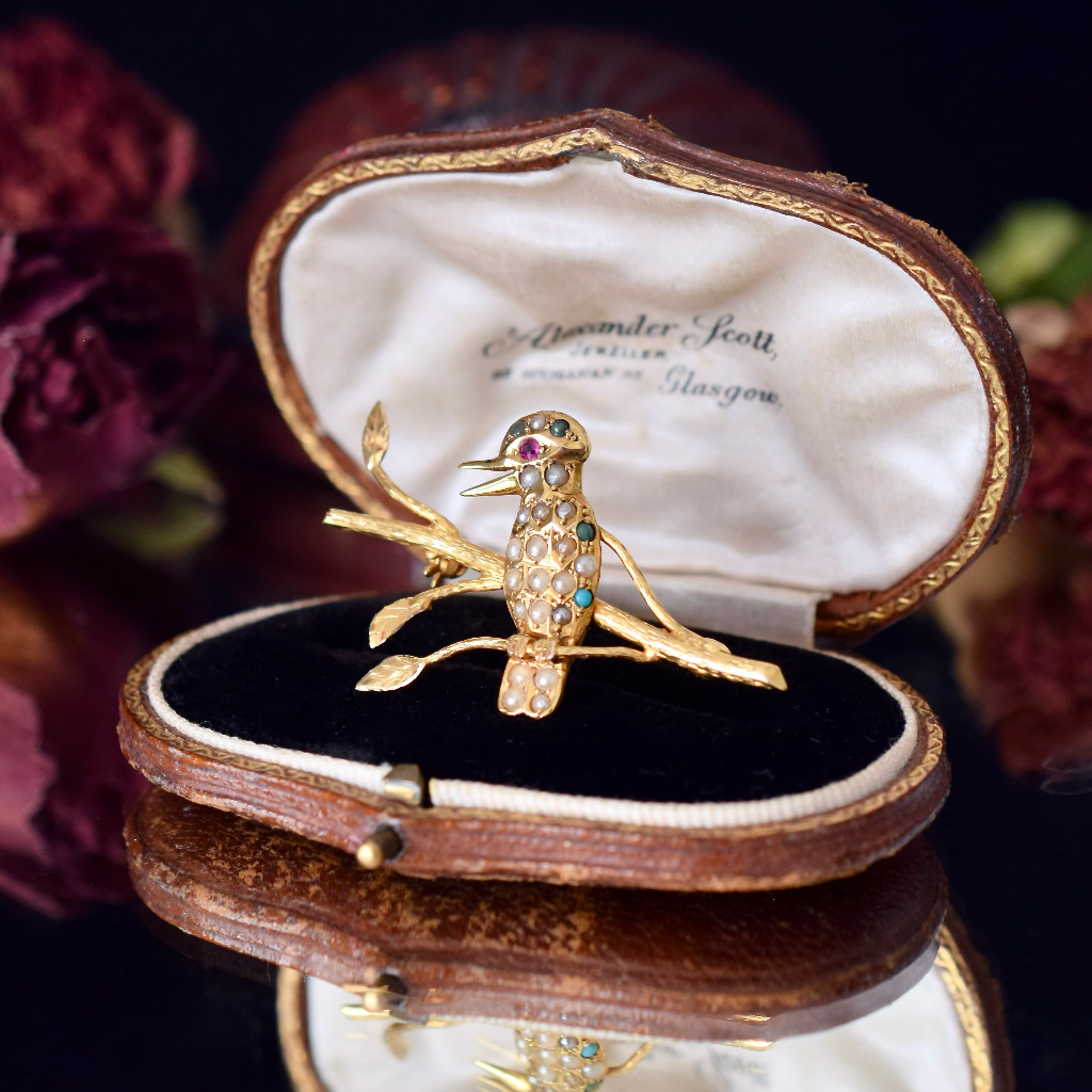 Antique Australian 9ct Yellow Gold ‘Kookaburra’ Brooch Circa 1910
