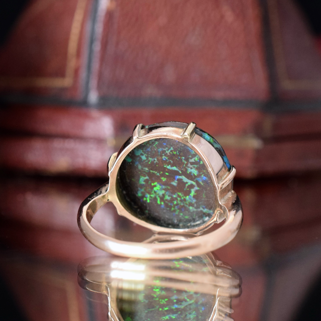 Antique/Vintage 9ct Rose Gold Australian Boulder Opal Ring Circa 1930’s