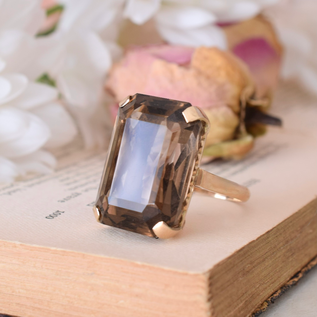 Rose gold smoky quartz ring discount