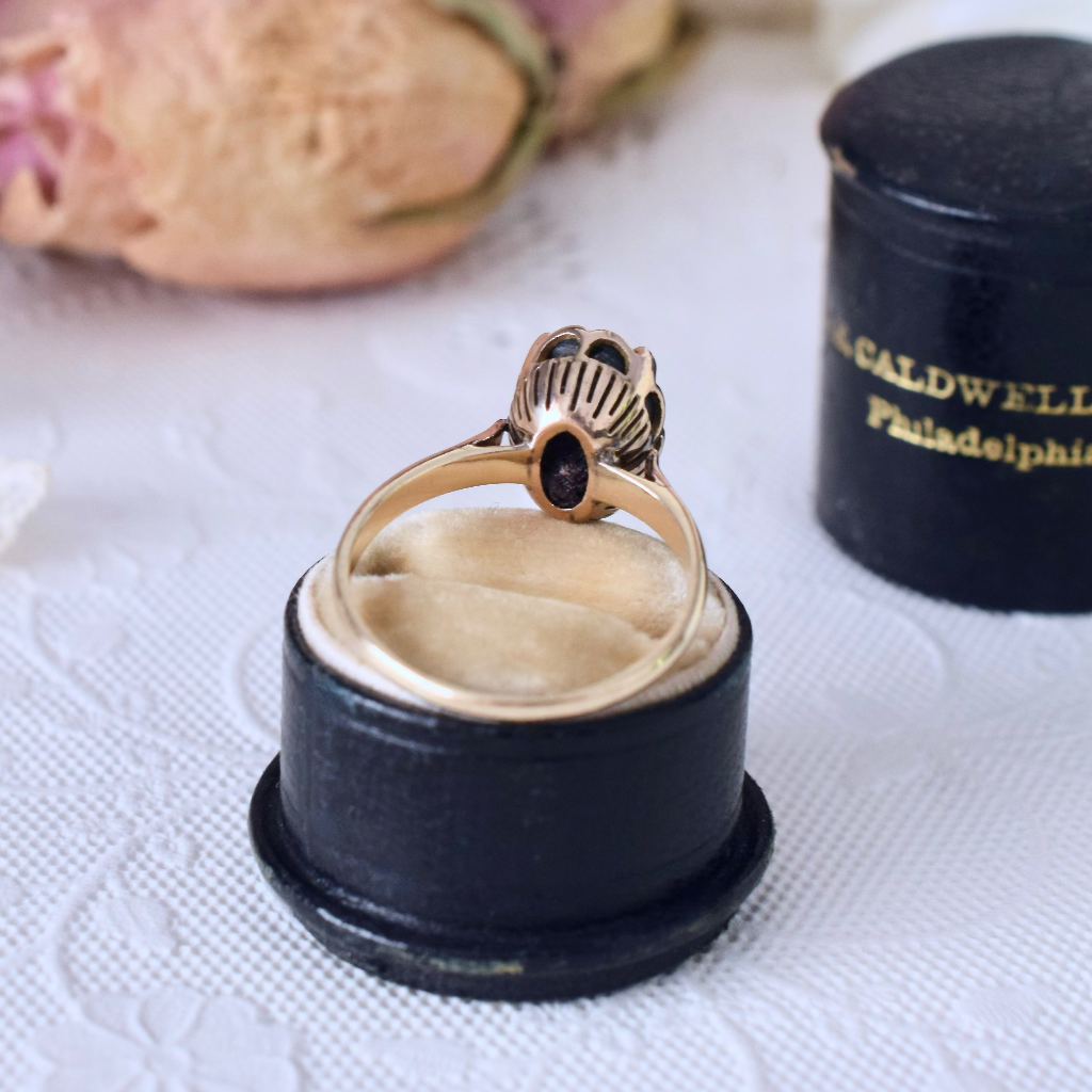 Vintage 18ct Rose Gold And Black Star Sapphire Cabochon Ring