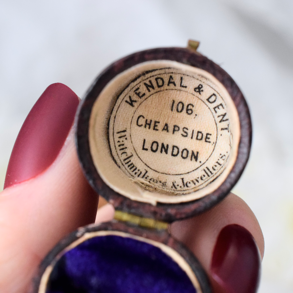 Antique Victorian Brown Leather Ring, “Kendal & Dent”