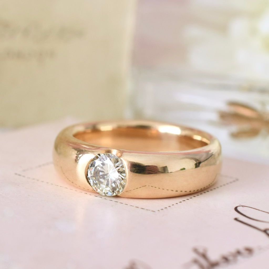Modern 18ct Yellow Gold And Diamond ‘Donut’ Ring - 10.2 Grams Independent Valuation For $5250.00 AUD Viewable Upon Request