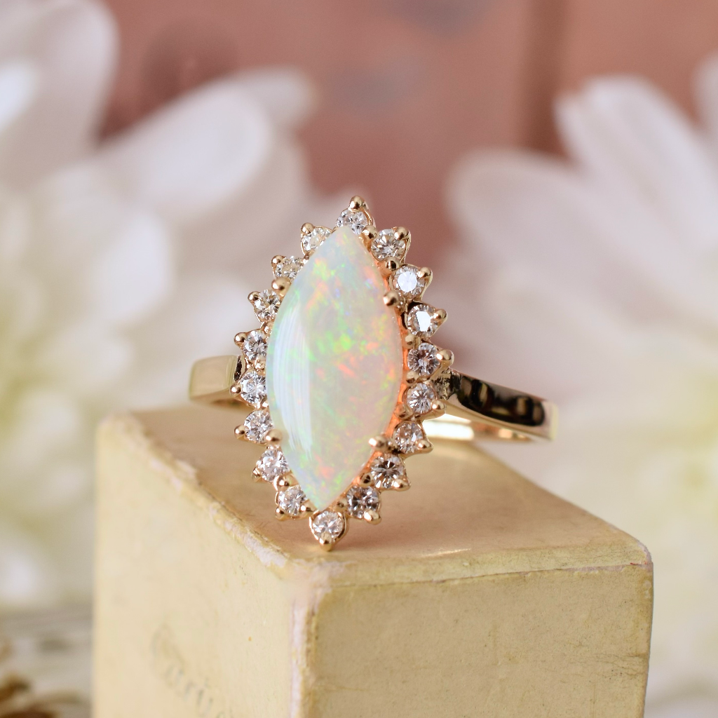 Yellow gold deals opal engagement rings