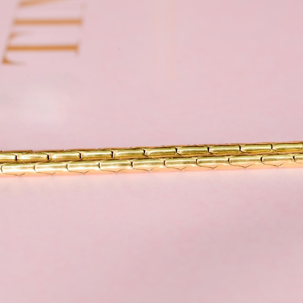 Modern 18ct Yellow Gold Snake Chain
