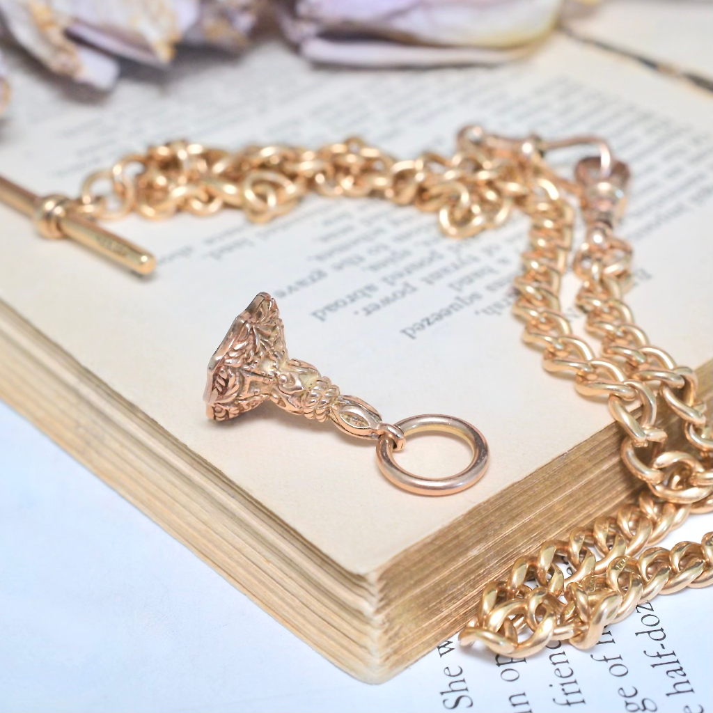 Vintage 9ct Rose Gold Ornate Fob Charm/Pendant