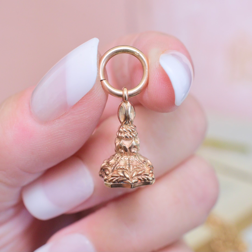 Vintage 9ct Rose Gold Ornate Fob Charm/Pendant