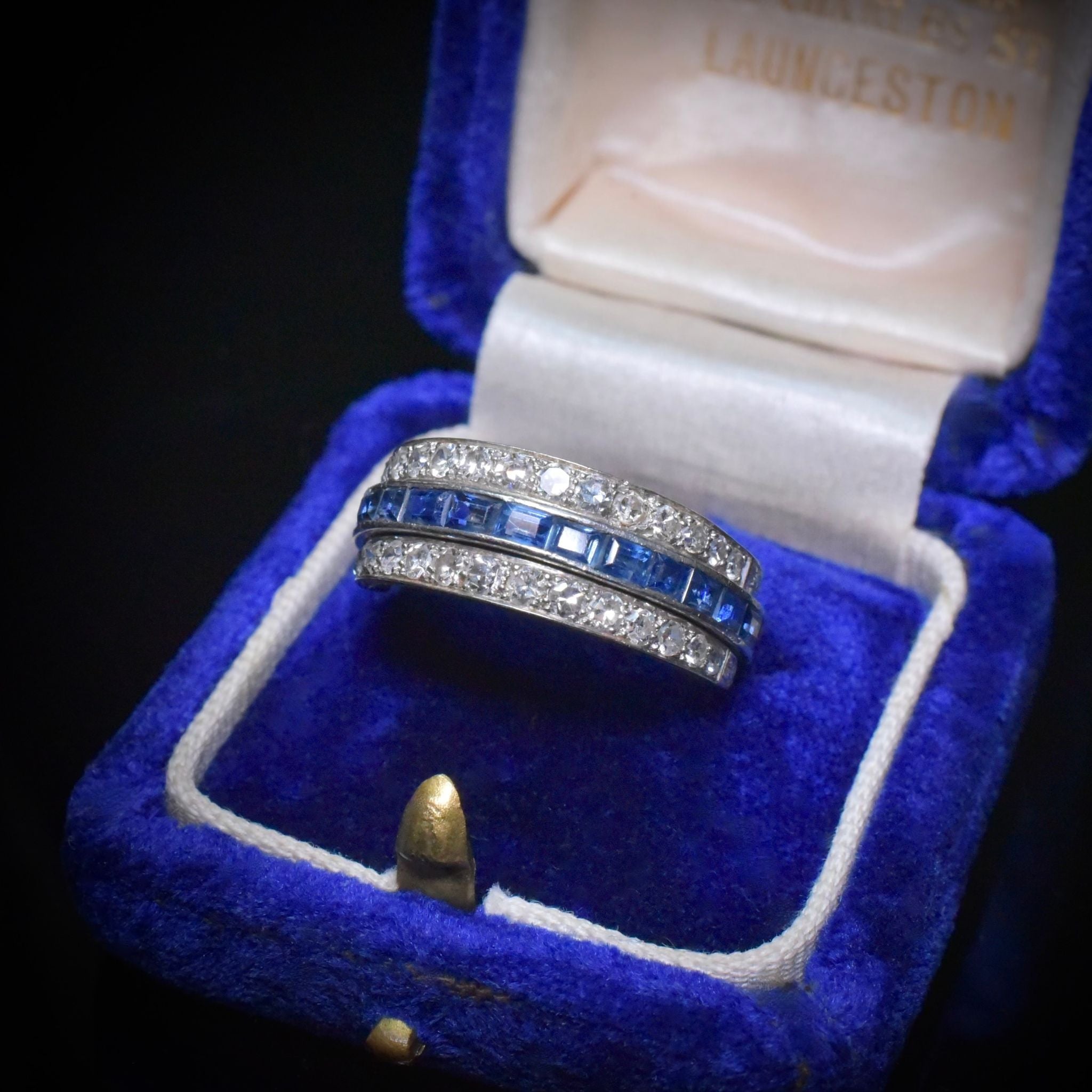 Superb Antique Art Deco Platinum Ruby Sapphire ‘Flip’ Ring Circa 1920’s