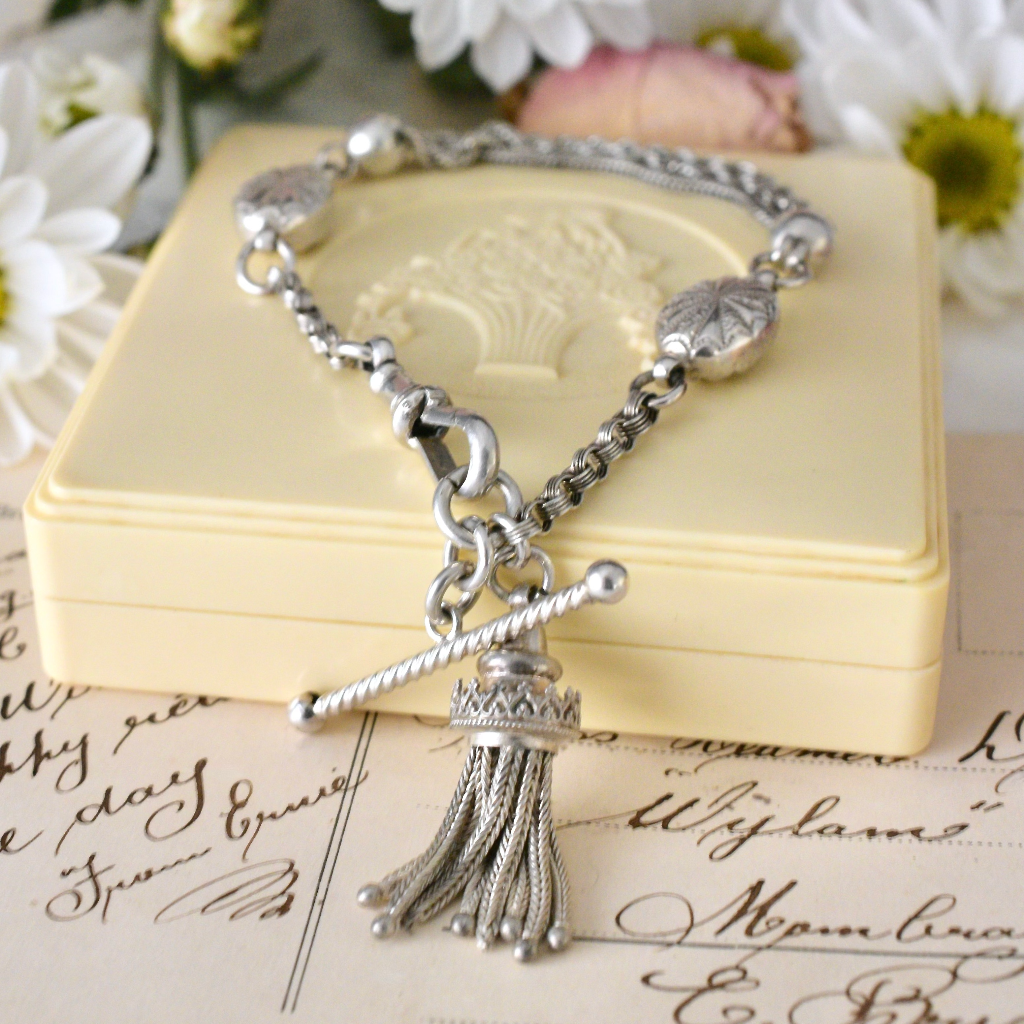 Antique Victorian Silver Albertina Bracelet Circa 1890’s