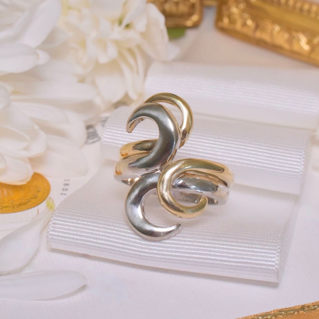 Contemporary 9ct Yellow And White Gold ‘Celtic’ Design Ring