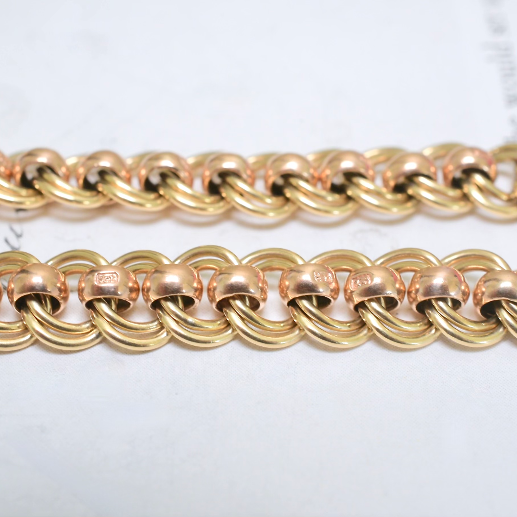 Modern 9ct Two-Toned Rose And Yellow Gold ‘Rollo’ Bracelet