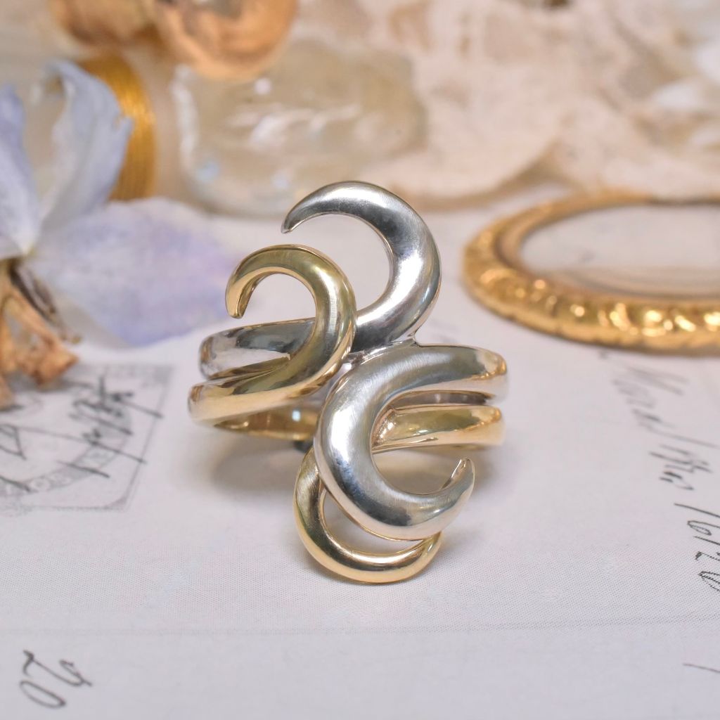 Contemporary 9ct Yellow And White Gold ‘Celtic’ Design Ring