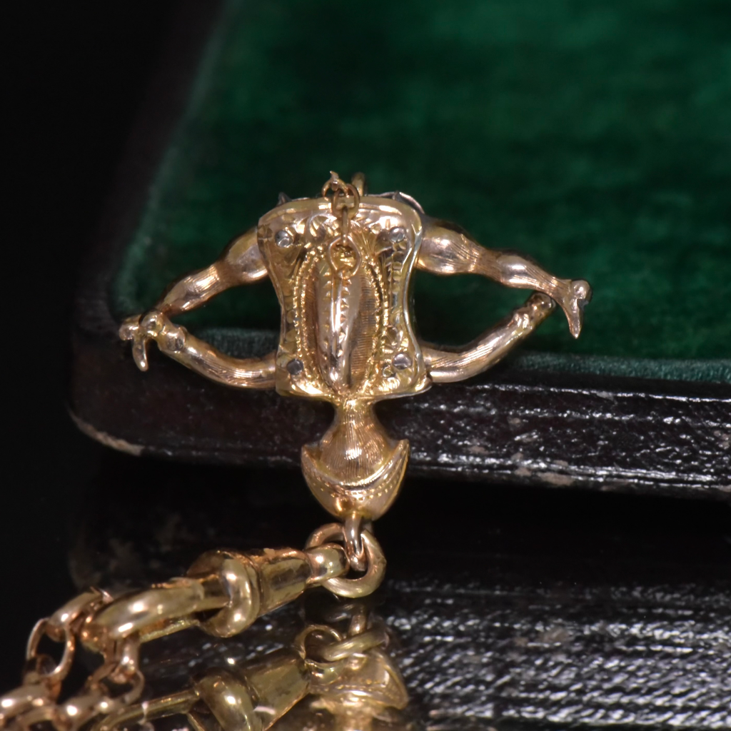 Antique Victorian 12ct Rose Gold ‘Harlequin’ Articulated Puppet Charm Circa 1880’s