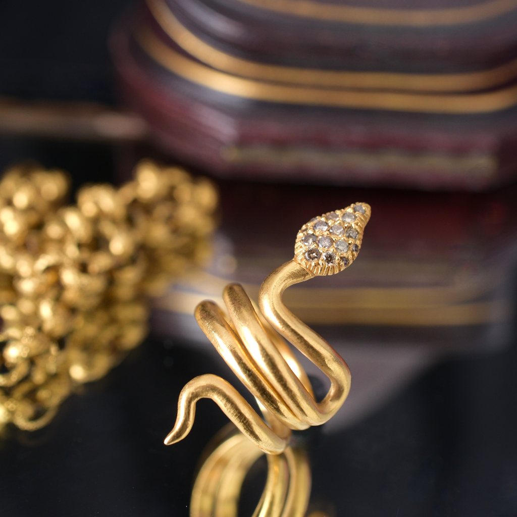 Designer 22ct Yellow Gold Champagne Diamond Ring By Karen Liberman