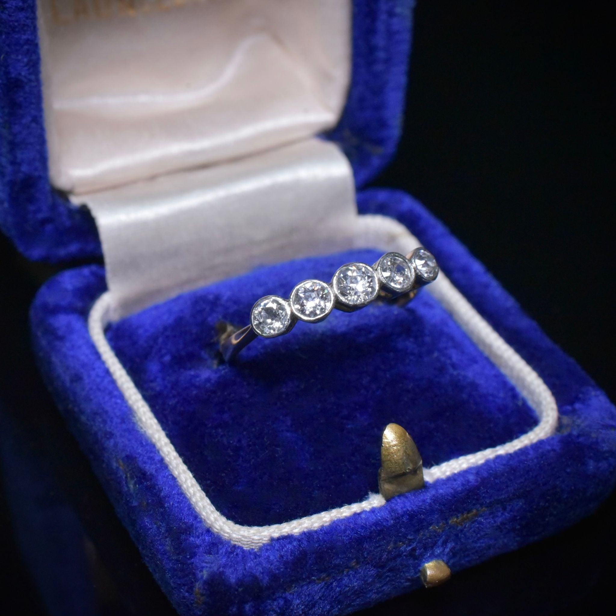 Antique 18ct Yellow Gold And Diamond Five Stone Ring Circa 1920