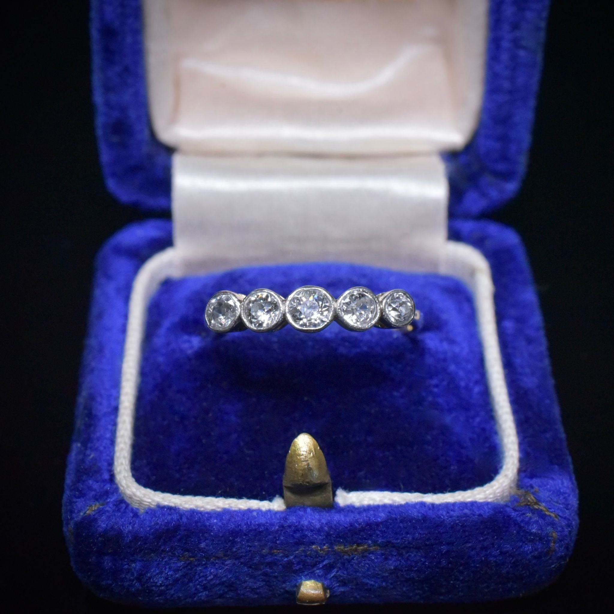 Antique 18ct Yellow Gold And Diamond Five Stone Ring Circa 1920