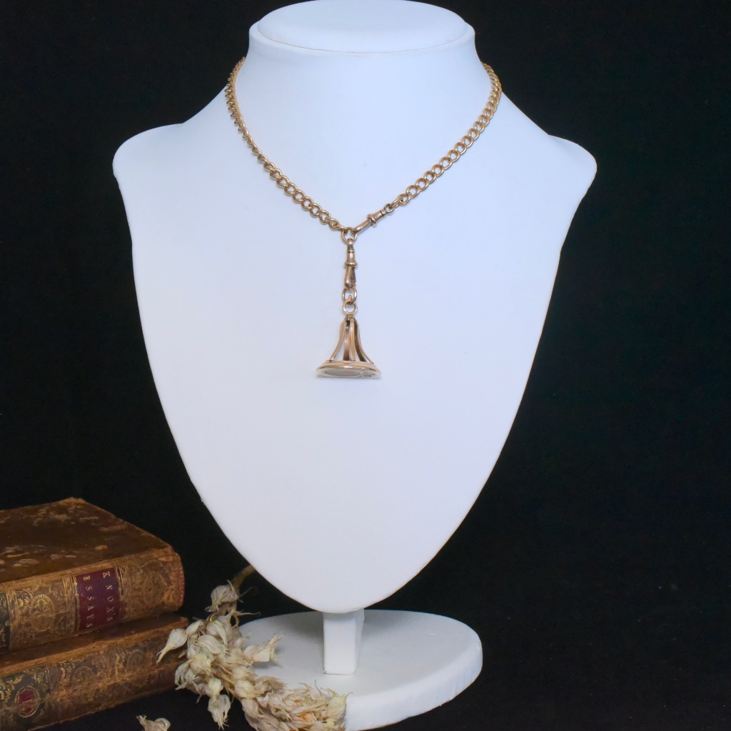 Antique Georgian 15ct Rose Gold Agate ‘Bow And Initial ‘E’ Fob Seal Circa 1820
