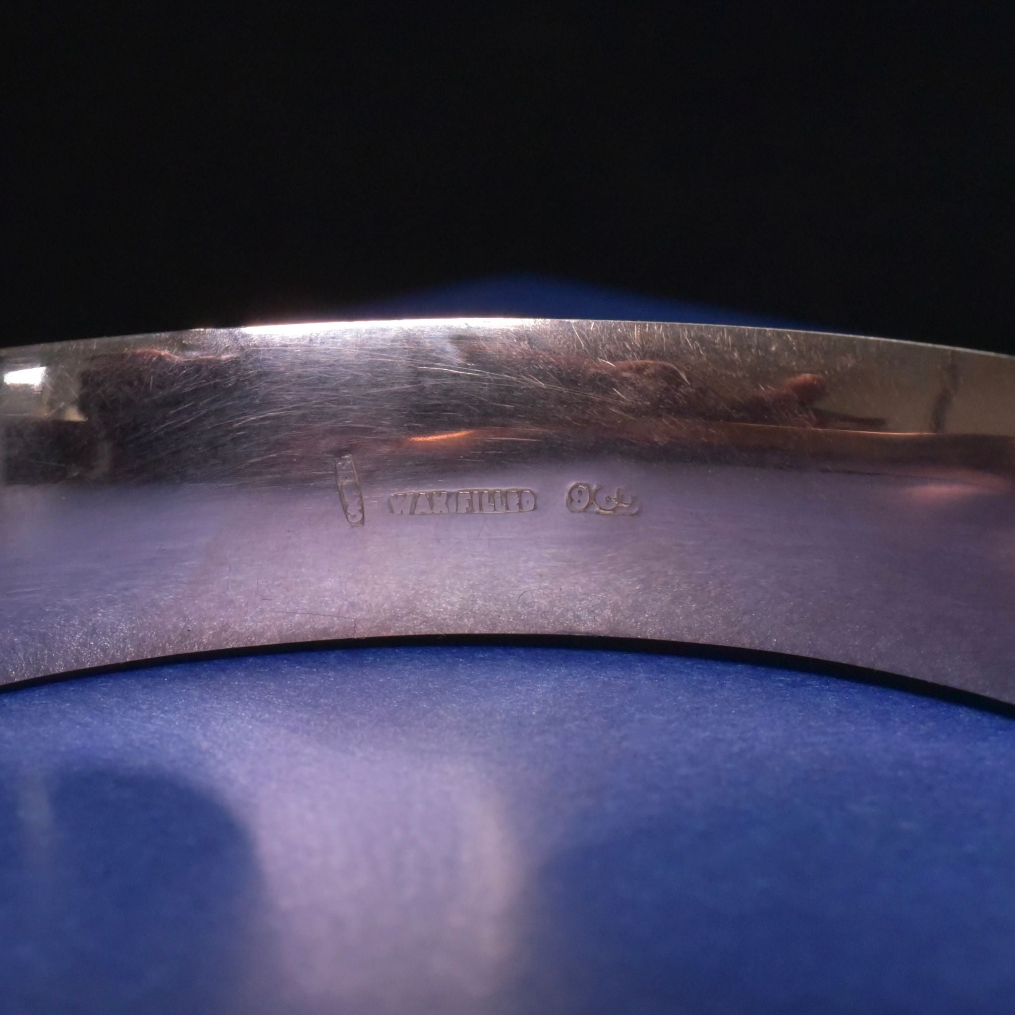 Antique 9ct Rose Gold Wide Oval Hinged Bangle Circa 1910-15