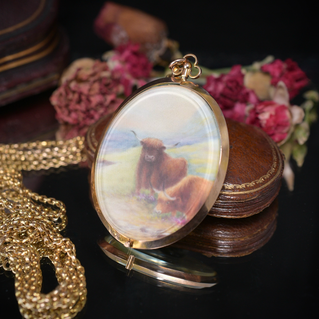Antique Edwardian 9ct Rose Gold Double Sided Photo Locket Birmingham 1903