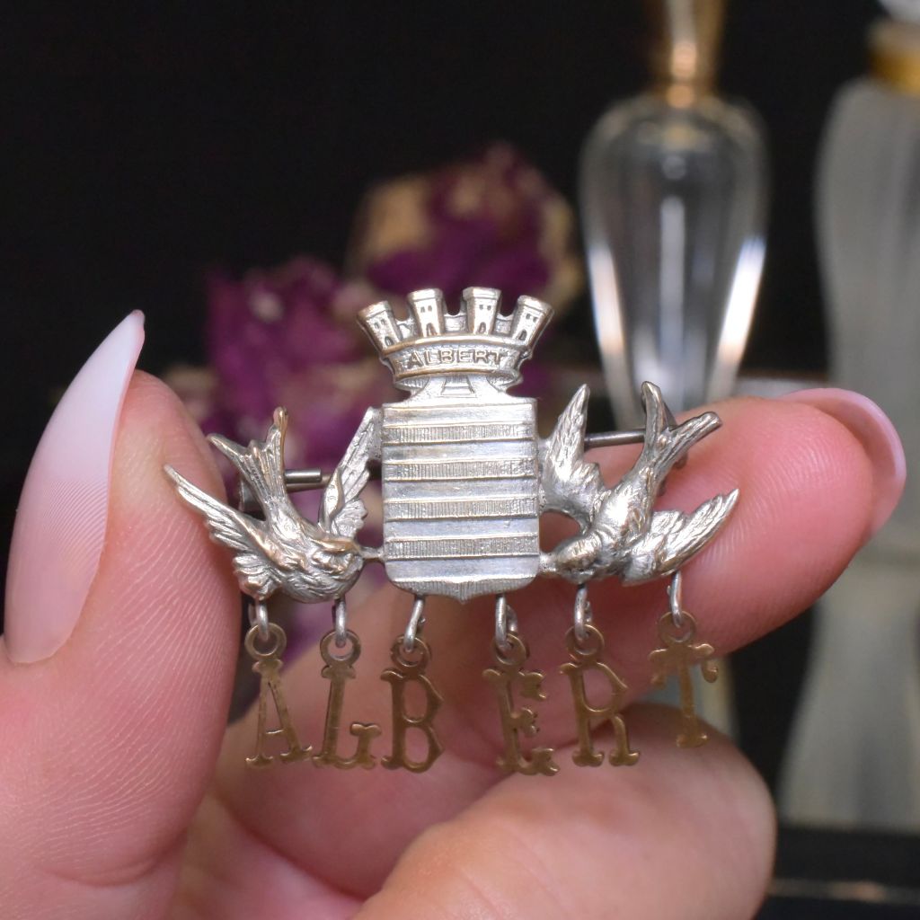Antique French Art Nouveau ALBERT’ Brooch 1890-1910