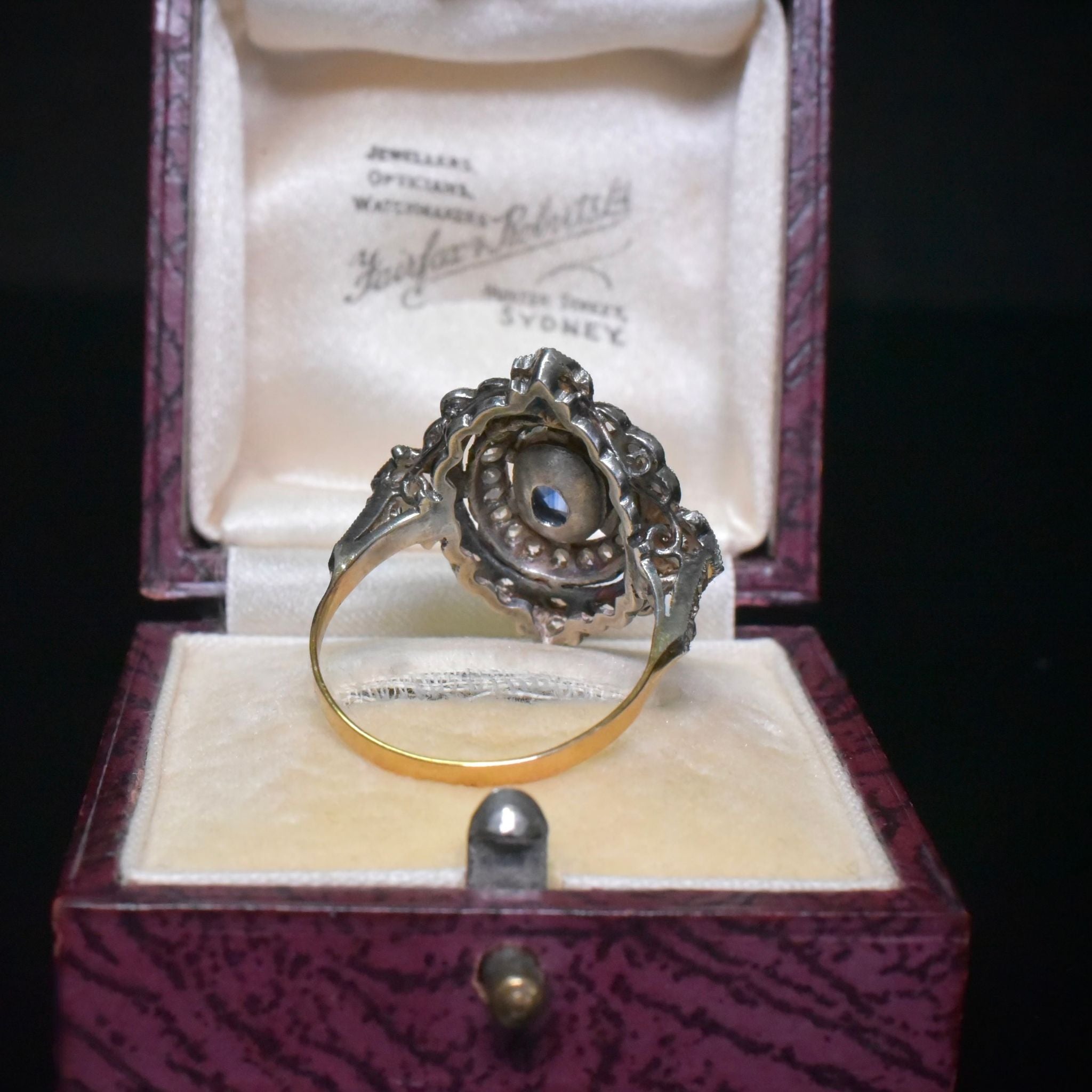 Superb 18ct Gold And Silver Sapphire And Diamond ‘Antique Style’ Ring
