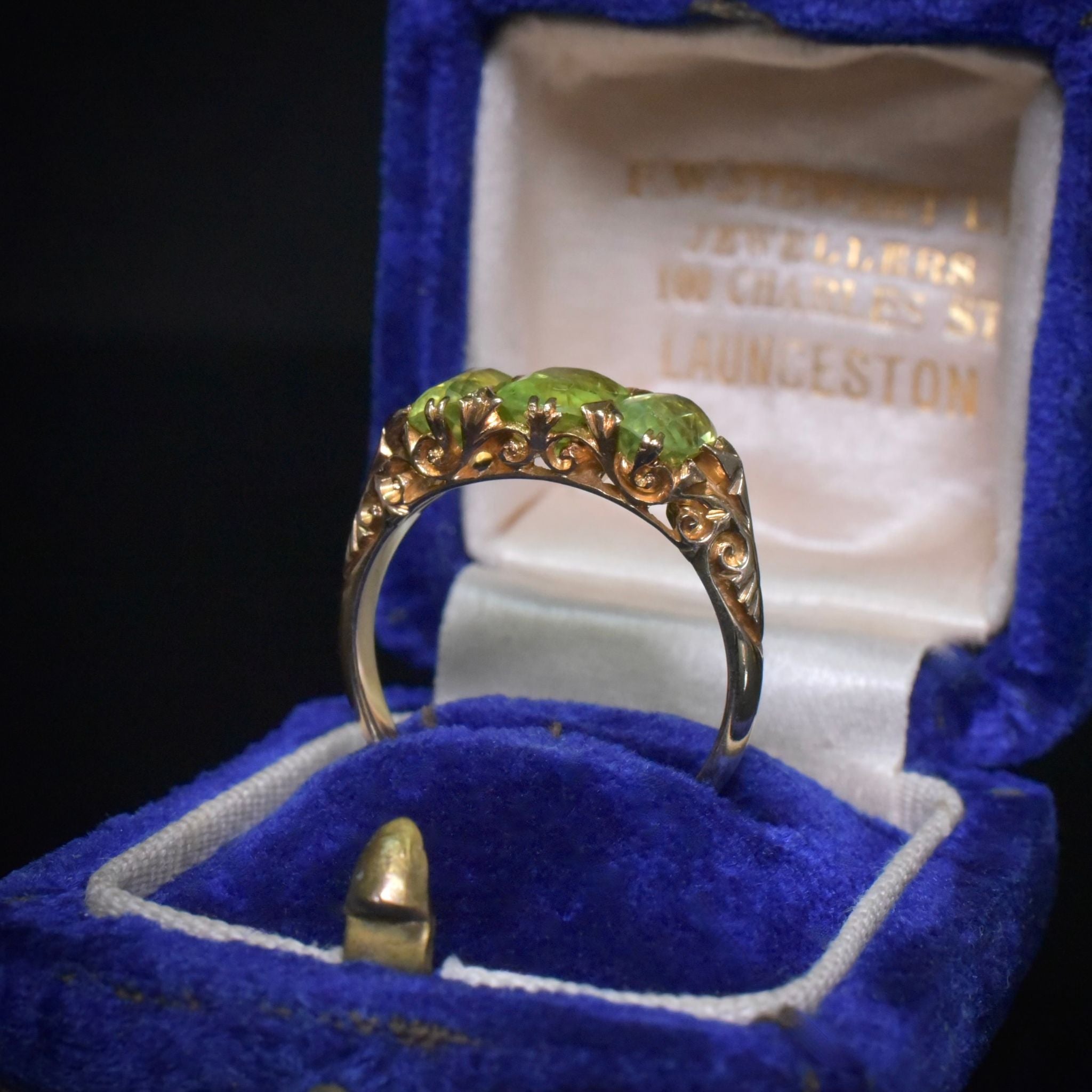 Antique Edwardian 18ct Yellow Gold Peridot Ring - Henry Williamson Ltd - Birmingham 1906