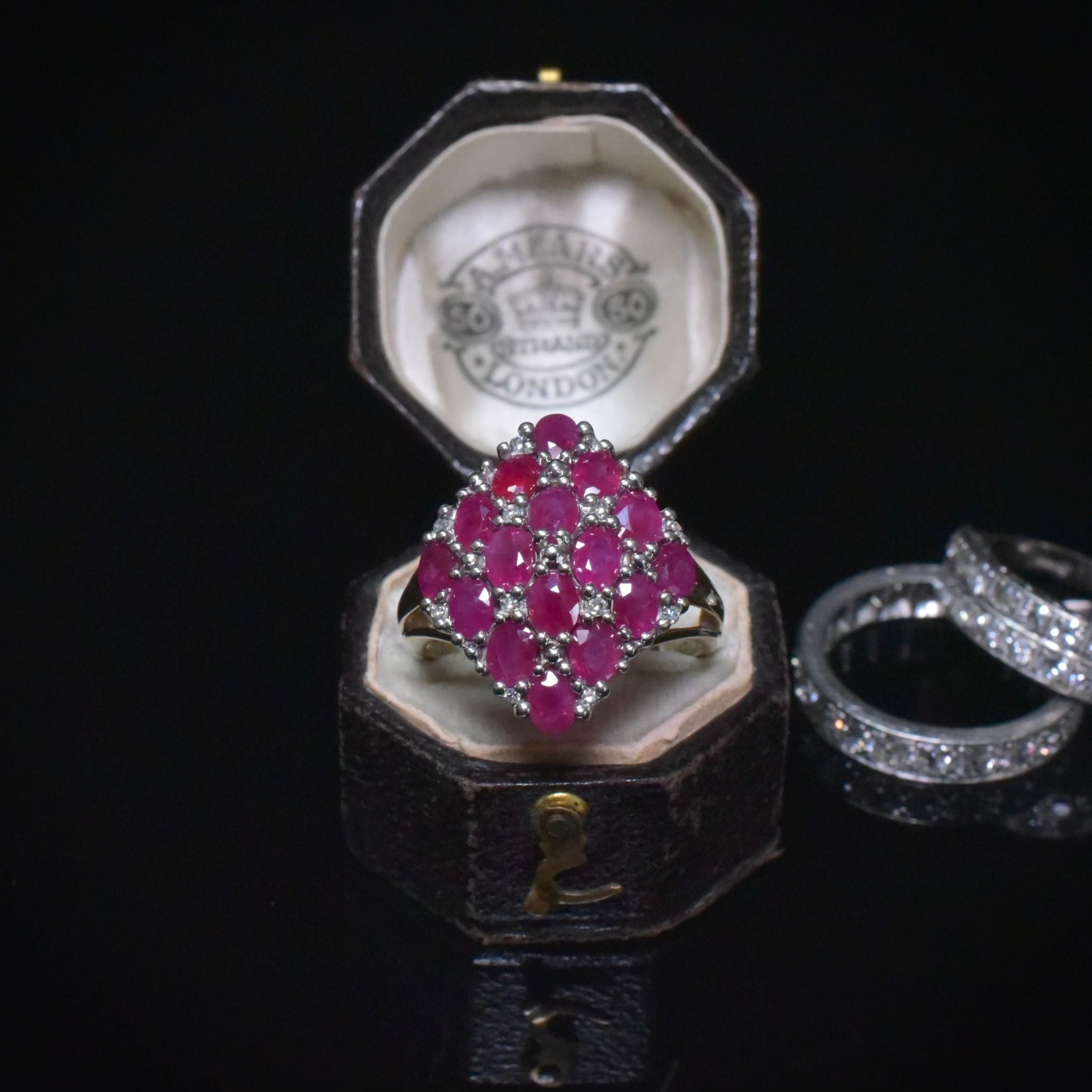 Contemporary 9ct Yellow Gold Ruby And Diamond Ring - Birmingham 2008