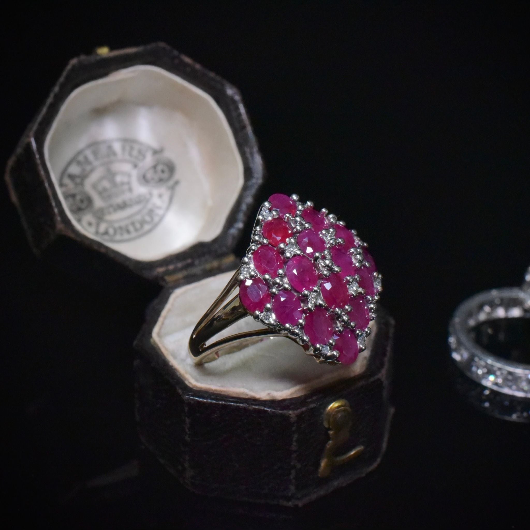 Contemporary 9ct Yellow Gold Ruby And Diamond Ring - Birmingham 2008