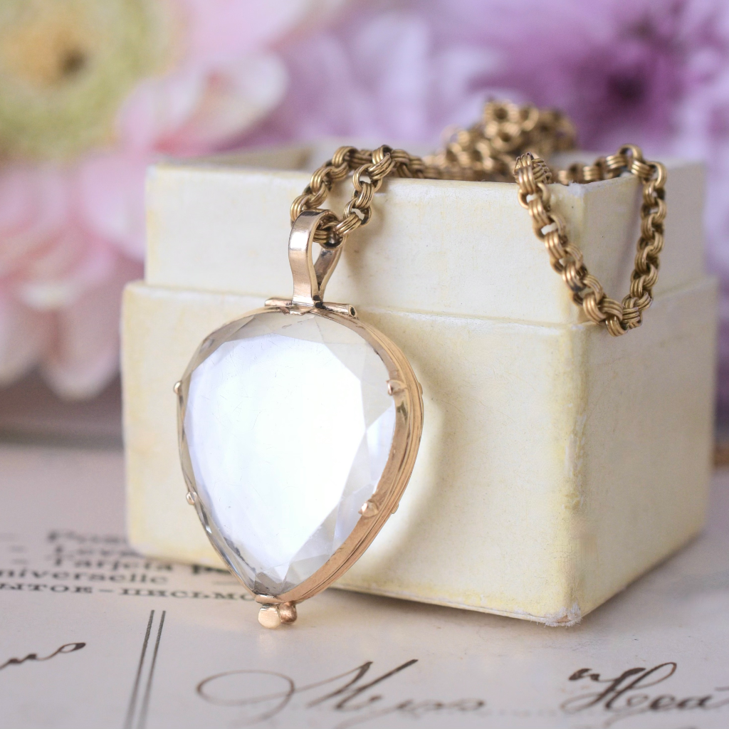Antique Georgian 16ct Gold (Tested) And Rock Crystal ‘Heart’ Locket Circa 1790-1800