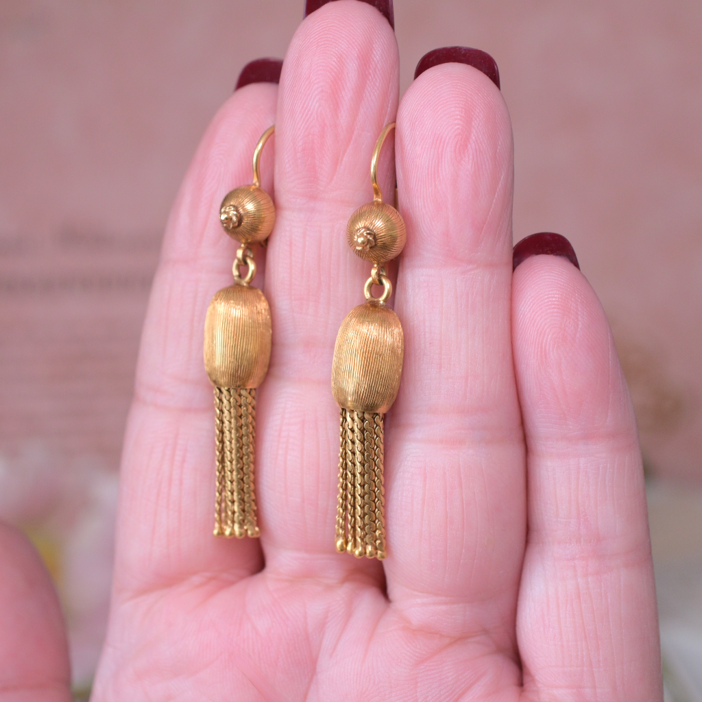 Vintage Italian 18ct Yellow Gold Tassel Earrings circa 1970-80’s