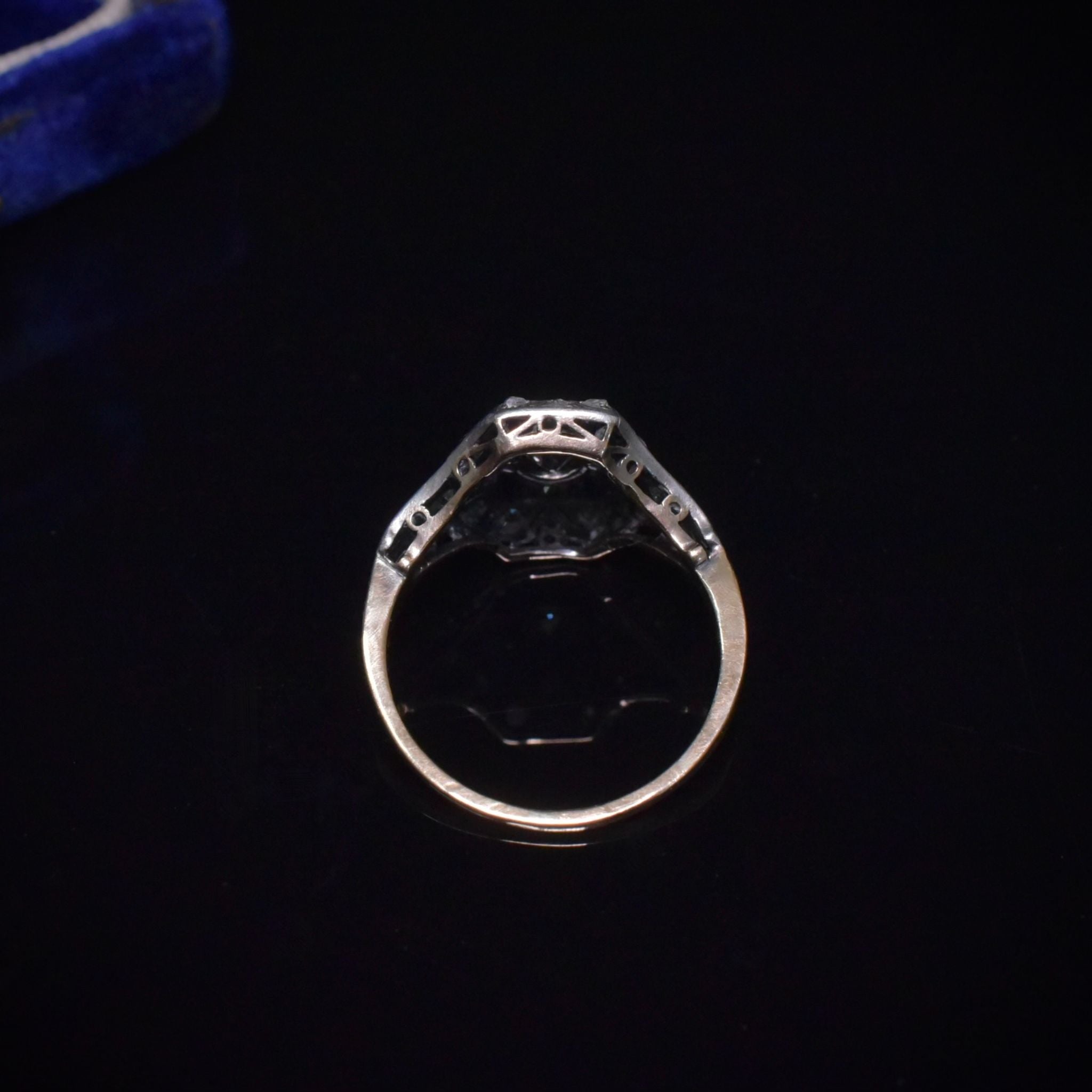 Antique Art Deco 14ct Gold Diamond And Sapphire Ring - Vienna Circa 1920-30’s