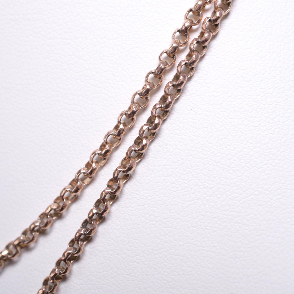 Antique Victorian/Edwardian *Rolled Gold* Long Guard Muff Chain