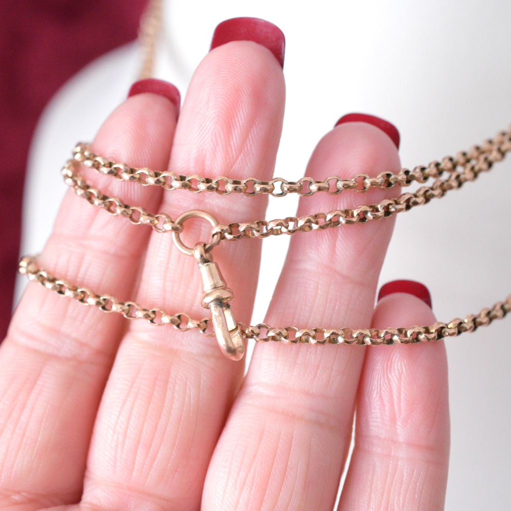 Antique Victorian/Edwardian *Rolled Gold* Long Guard Muff Chain