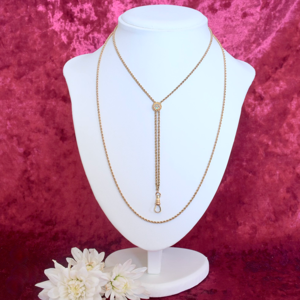 Antique Edwardian Rose ** Gold Filled** Opal Slide Chain