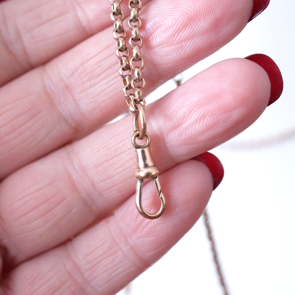 Antique Victorian/Edwardian *Rolled Gold* Long Guard Muff Chain