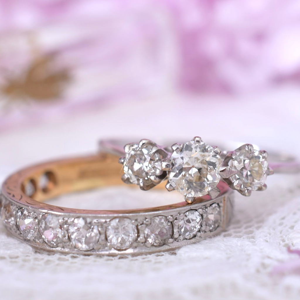 Vintage 9ct White Gold And Diamond Trilogy Ring 1.00ct Independent Valuation Included For $6,000 AUD