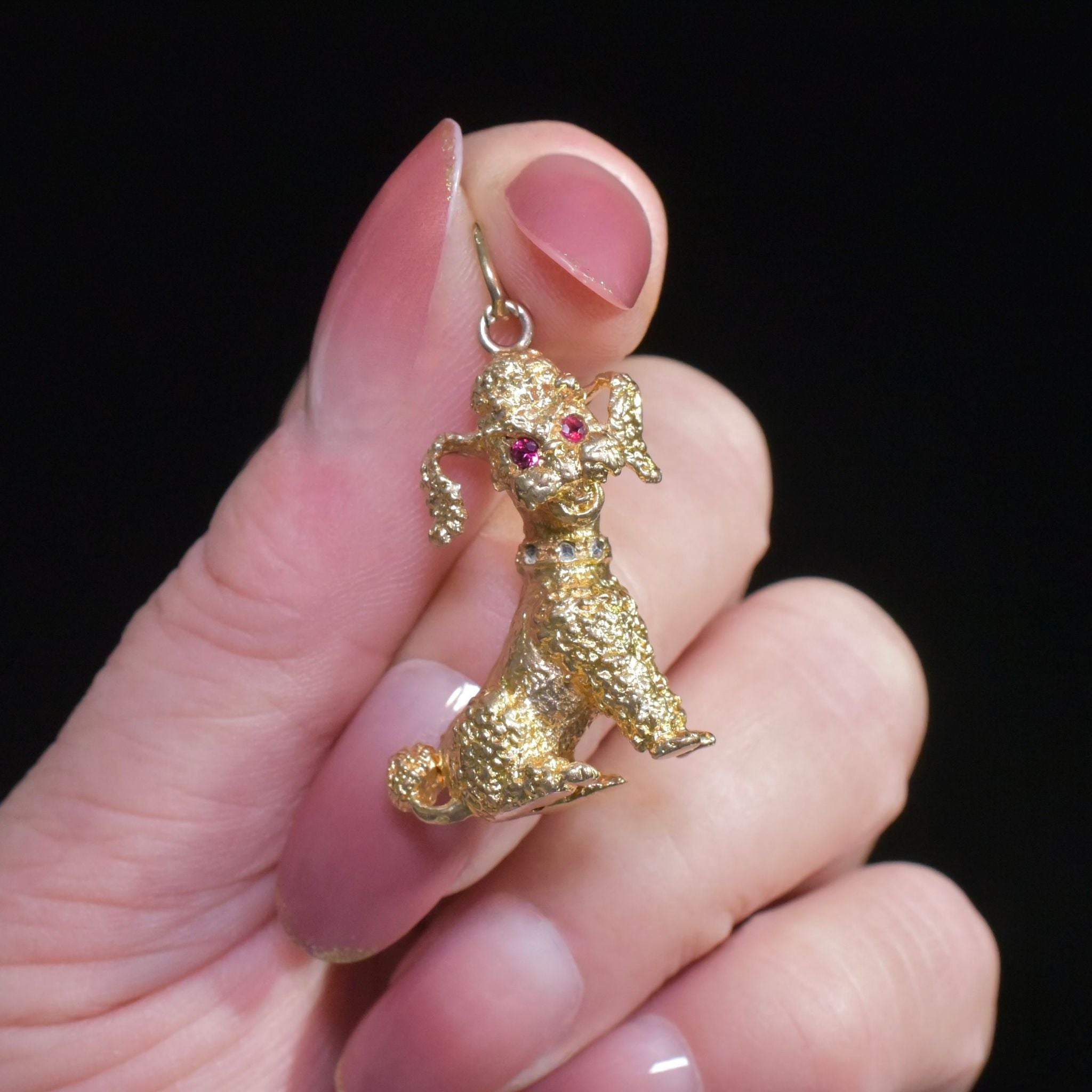Fabulous Vintage 9ct Yellow Gold And Diamond ‘Poodle’ Pendant Circa 1960-70’s