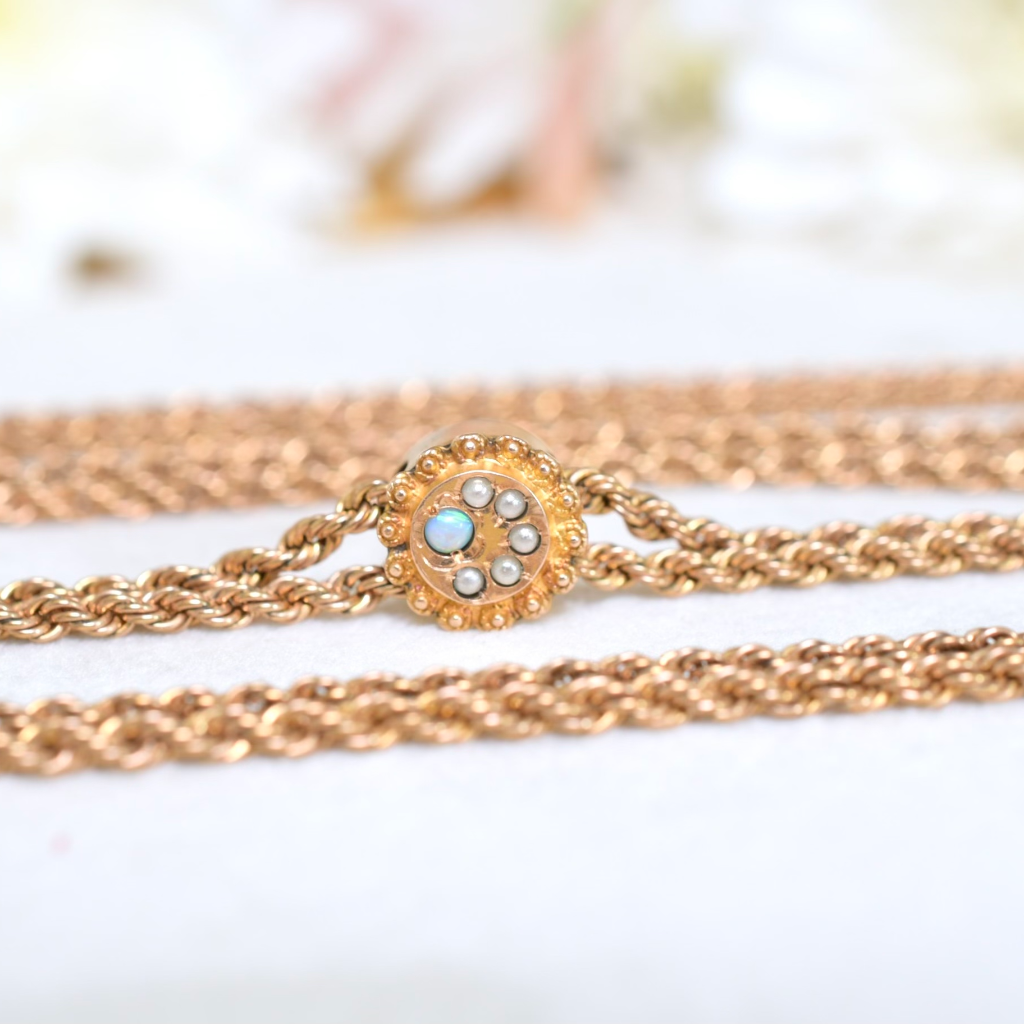 Antique Edwardian Rose ** Gold Filled** Opal Slide Chain