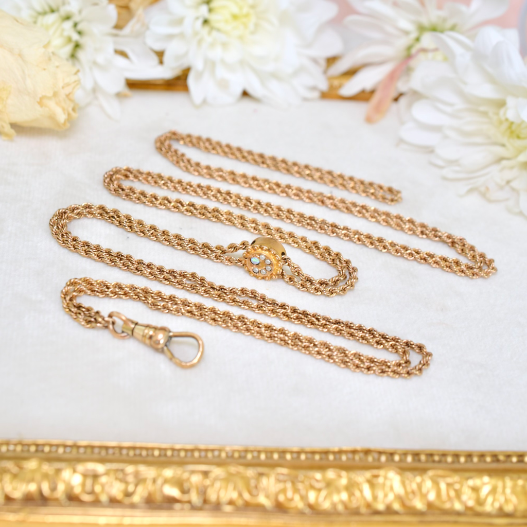 Antique Edwardian Rose ** Gold Filled** Opal Slide Chain