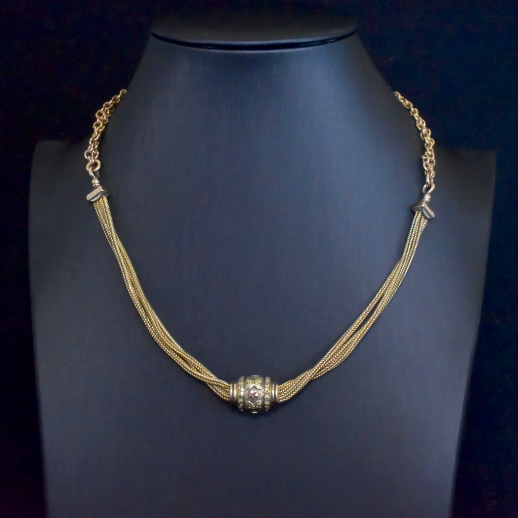 Antique Victorian 9ct Gold Albertina Necklace Circa 1890