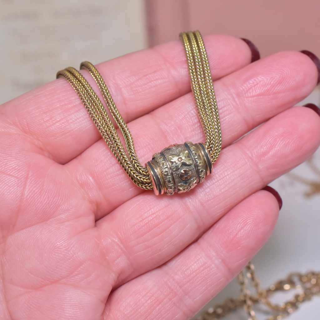Antique Victorian 9ct Gold Albertina Necklace Circa 1890