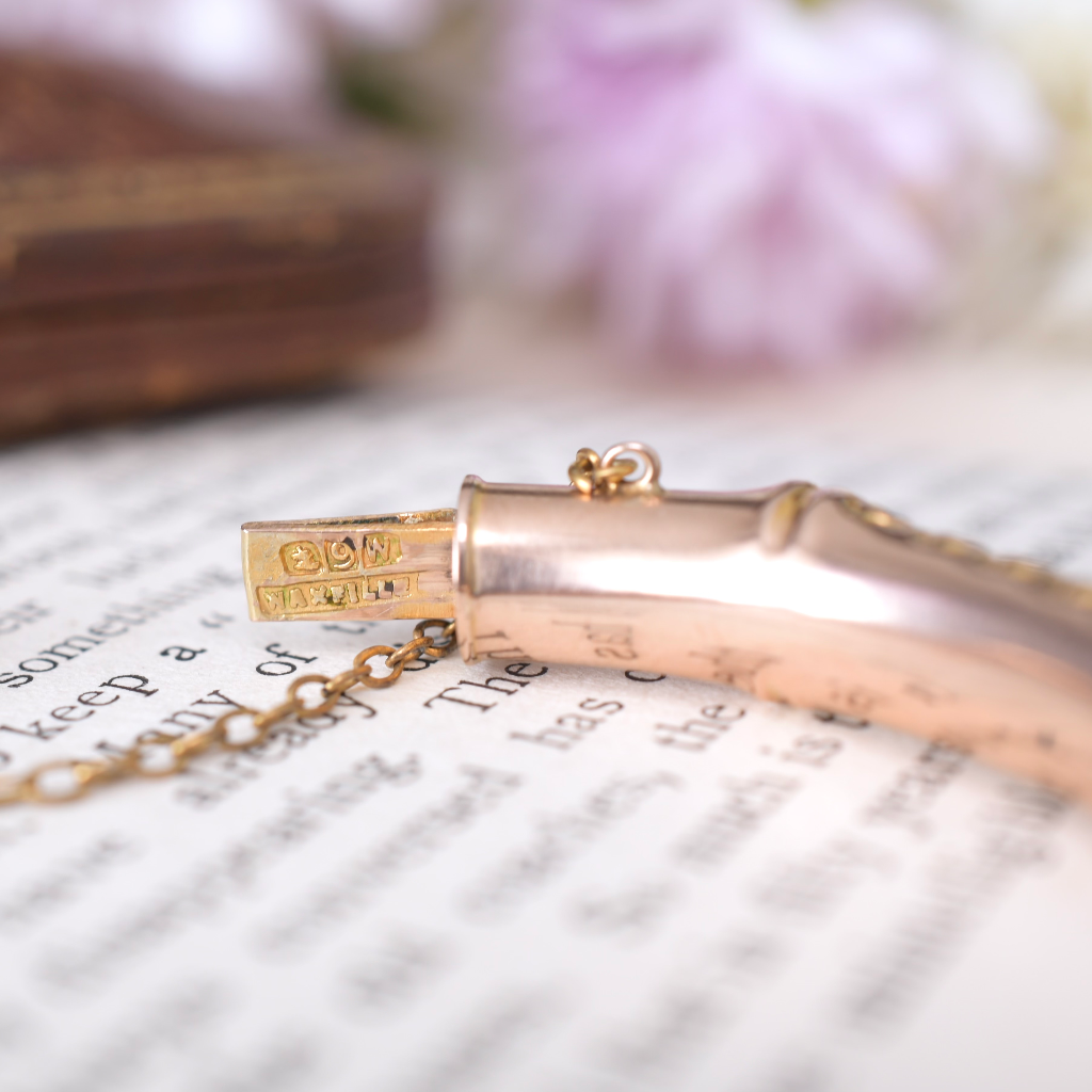 Antique Australian 9ct Rose Gold ‘Bamboo’ Bangle By - Willis And Sons Circa 1910