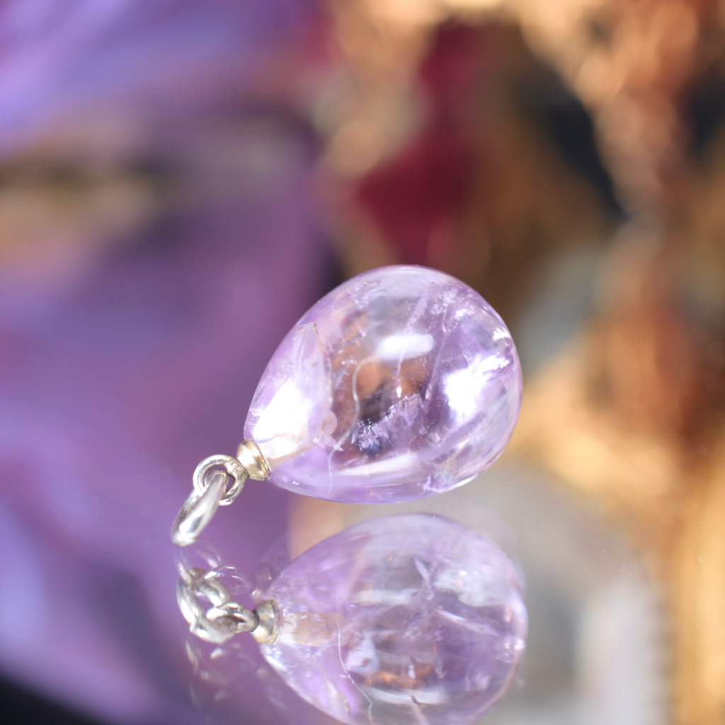 Vintage/Antique Sterling Silver Amethyst ‘Easter Egg’ Charm-Pendant