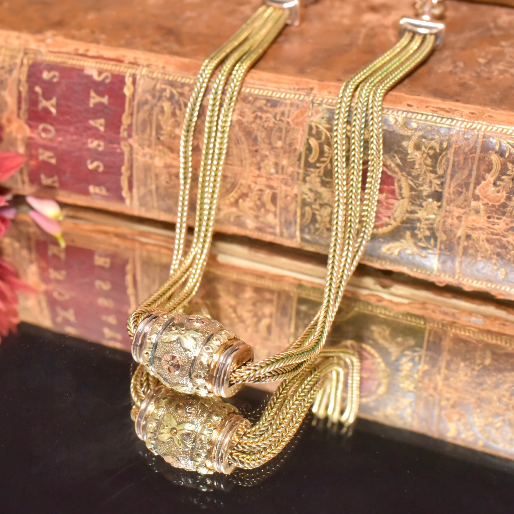 Antique Victorian 9ct Gold Albertina Necklace Circa 1890