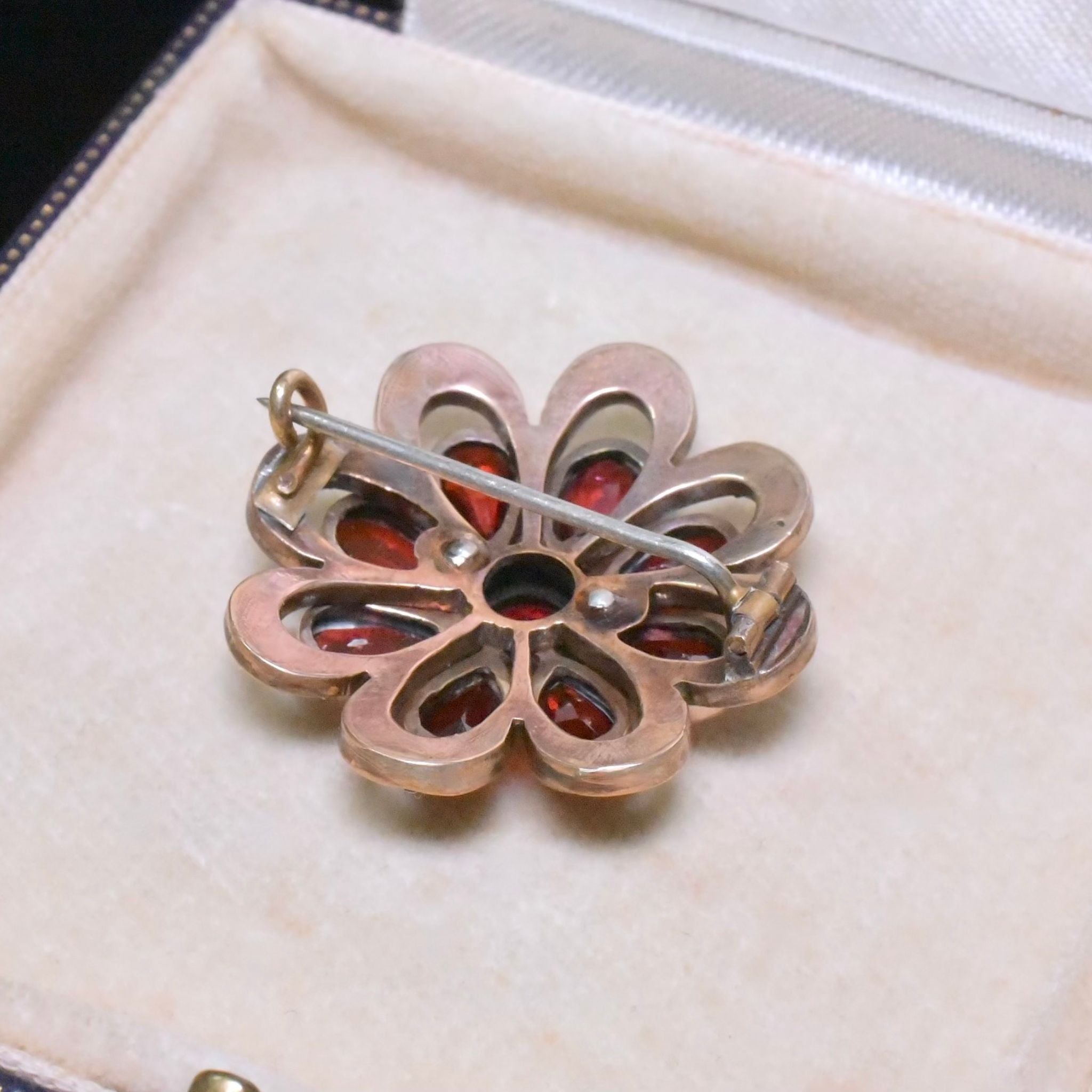 Antique Edwardian Era Bohemian Garnet Brooch Circa 1910-15