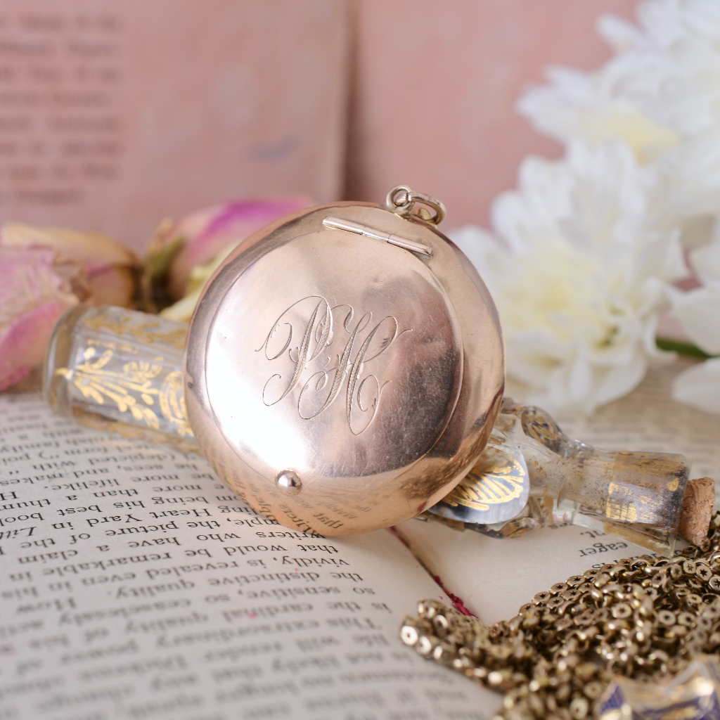 Antique Edwardian Australian 9ct Rose Gold Chatelaine Compact - By William Dunkling