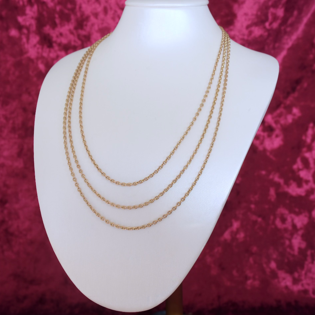 Antique Australian 9ct Rose Gold ‘Double/Triple’ Guard Chain Circa 1900 - 22.8 Grams
