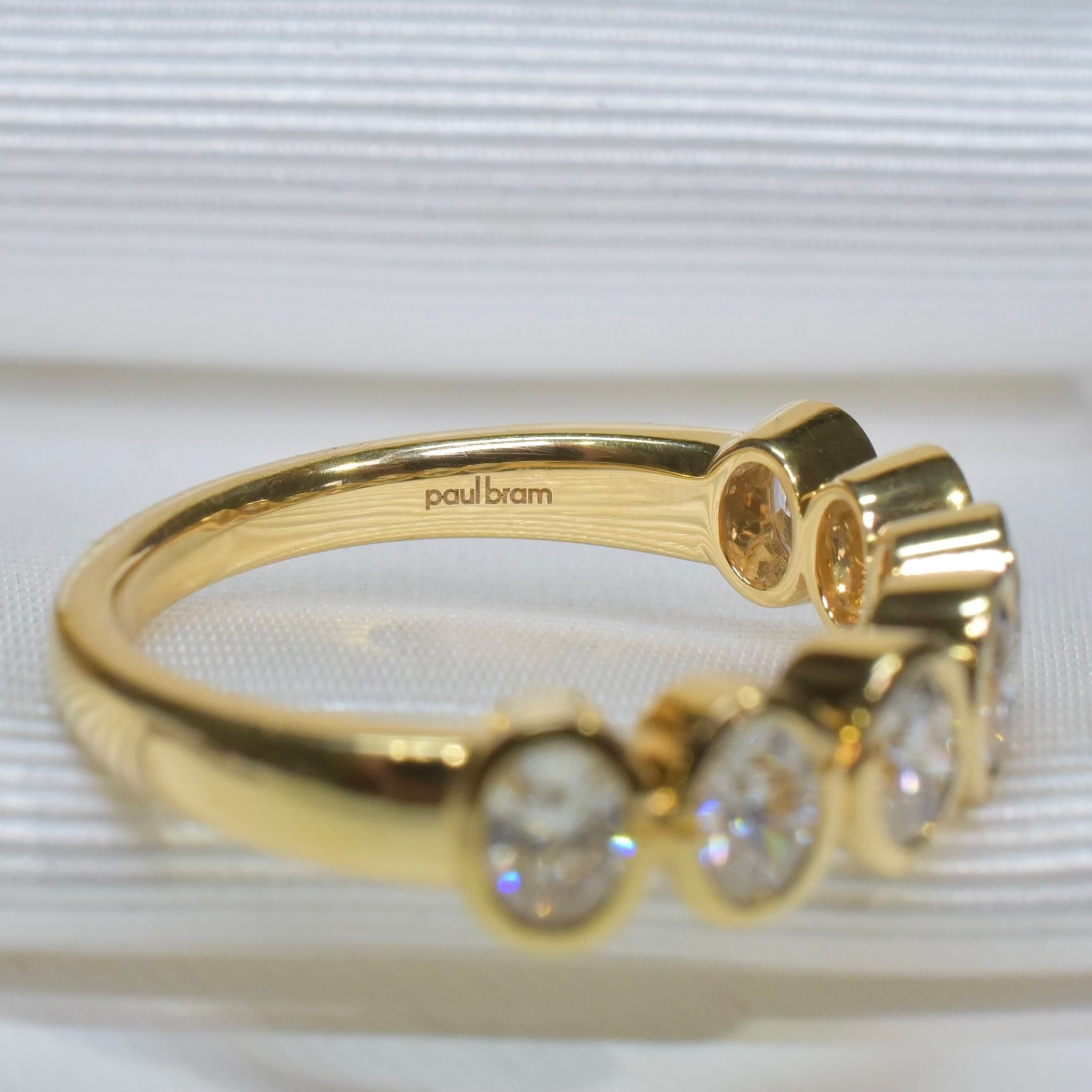 Superb Australian Designer 18ct Yellow Gold 1.05ct Diamond Half Hoop Ring By Paul Bram - Melbourne Independent Gemmological Valuation with Purchase $10,000 AUD