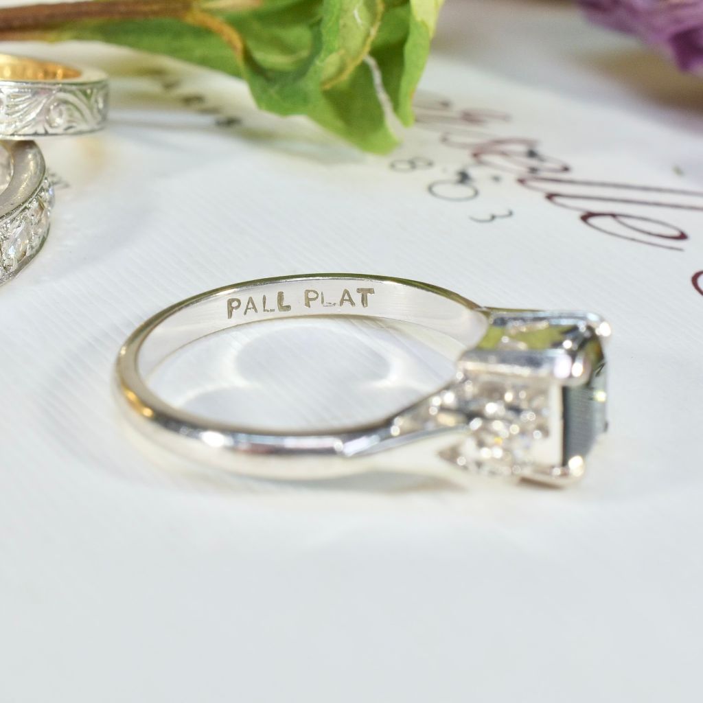 Vintage 18ct White Gold, Platinum, Palladium, Parti-Sapphire And Diamond Ring